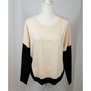 Apt.9 Sweater Women's Cream Black Long Sleeve Size Large